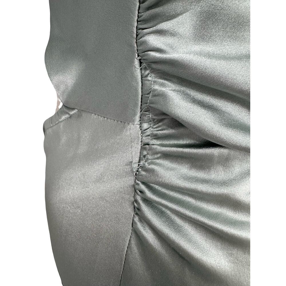 Reformation Anais Silk Maxi Dress Aquamarine Open Back Gown Size 6 - Picture 8 of 8